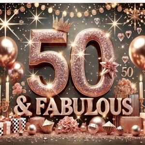 Rose Gold 50 & Fabulous Party Decoration Set